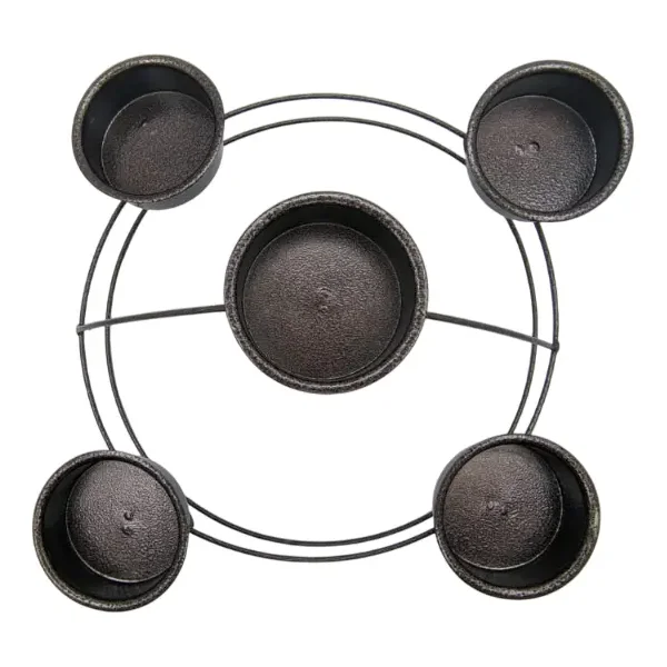 Base Metálica Corona Adviento 5 Puestos Copa 6.5 Cm - Imagen 3