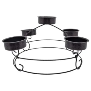 Base Metálica Corona Adviento 5 Puestos Copa 6.5 Cm