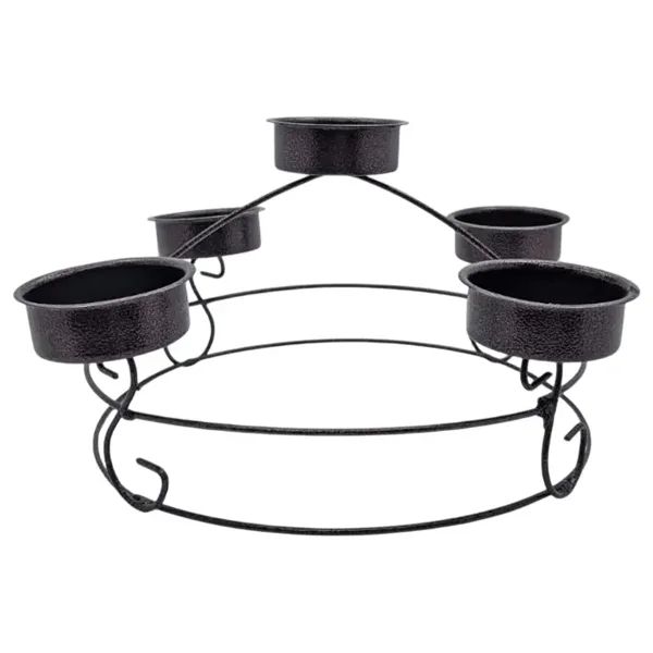 Base Metálica Corona Adviento 5 Puestos Copa 6.5 Cm