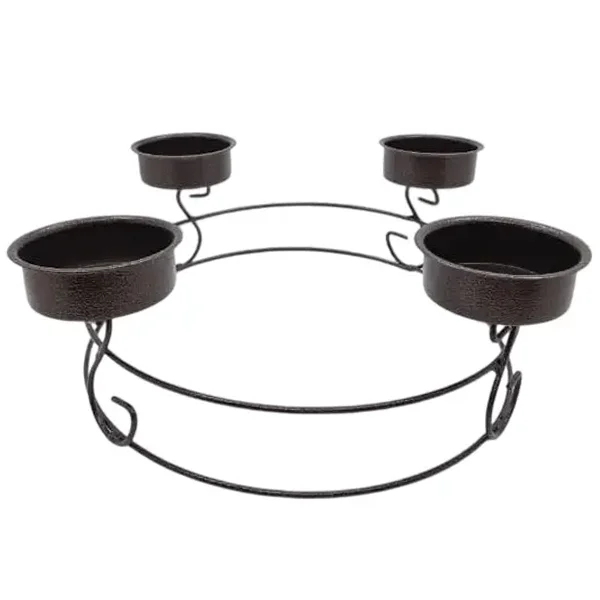 Base Metálica Corona Adviento 4 Puestos Copa 6.5 Cm