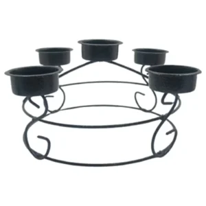 Base Metálica Corona Adviento 5 Puestos Copa 4.5 Cm