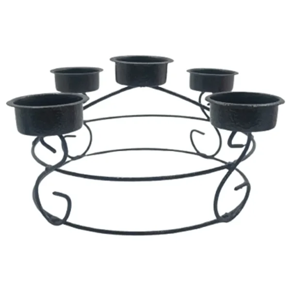 Base Metálica Corona Adviento 5 Puestos Copa 4.5 Cm
