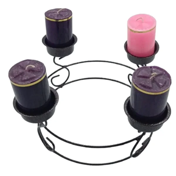 Base Metálica Para Corona De Adviento 4 Puestos Copa 4.5 Cm - Imagen 2
