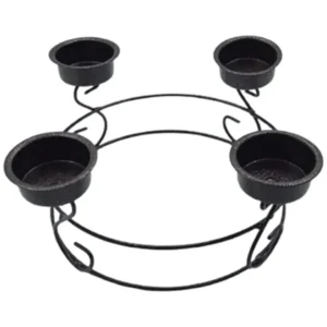 Base Metálica Para Corona De Adviento 4 Puestos Copa 4.5 Cm